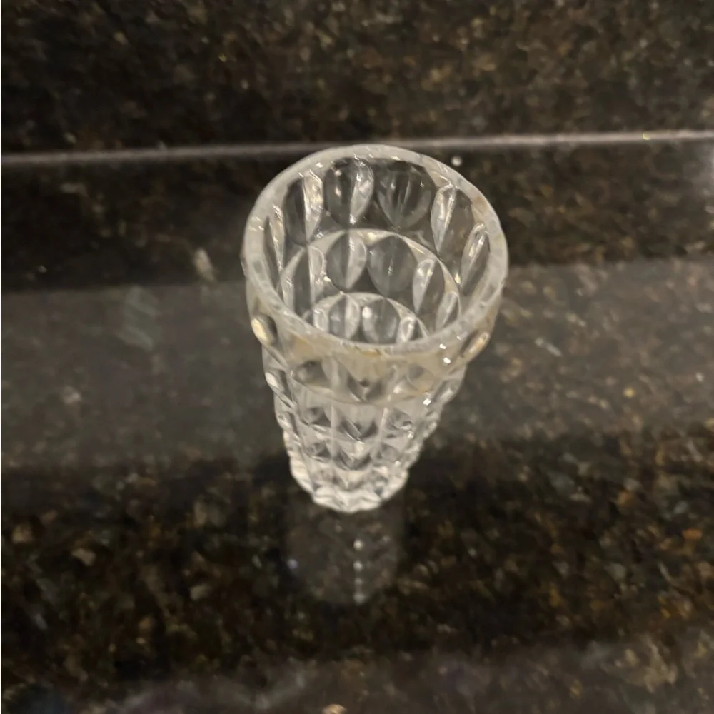 5” Cut Glass Flower Bud Vase